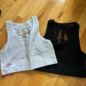 2 black and white tank tops from garage size s